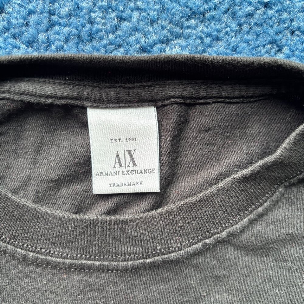 "Reflective" Armani Exchange Name Patch On Black … - image 3